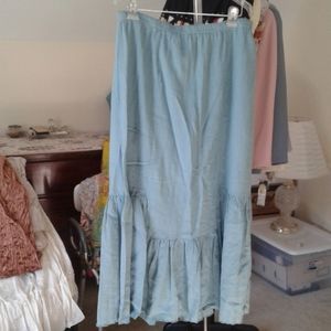 J Jill skirt Sz L praire style, teal color